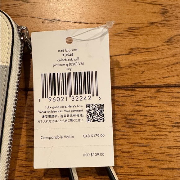 Kate Spade Two-Tone Gray & Cream Large Wristlet - Picture 4 of 4